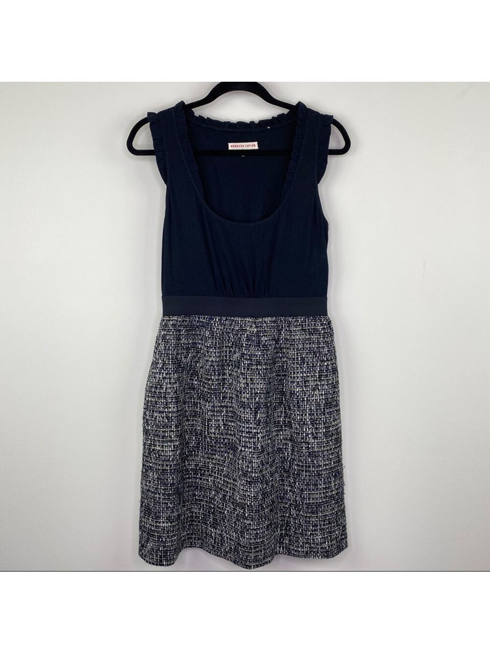 Rebecca Taylor Ruffle Sheath Dress Black Size S